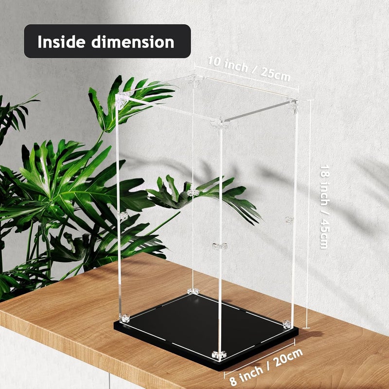 dofopo 3MM Clear Acrylic Display Case, Self-Assemble Showcase for labububu mokokoo Collectibles, Action Figures, FIW, Dolls- Alternative Glass Box for Commemorative Gifts (10*8*18inch,25*20*45cm) - Image 2